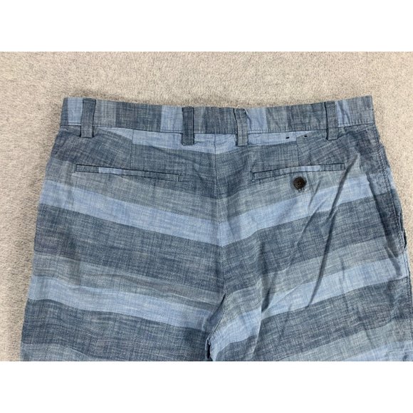 Banana Republic 100% Cotton Flat Front Shorts (Men's 32) Blue - Picture 11 of 12